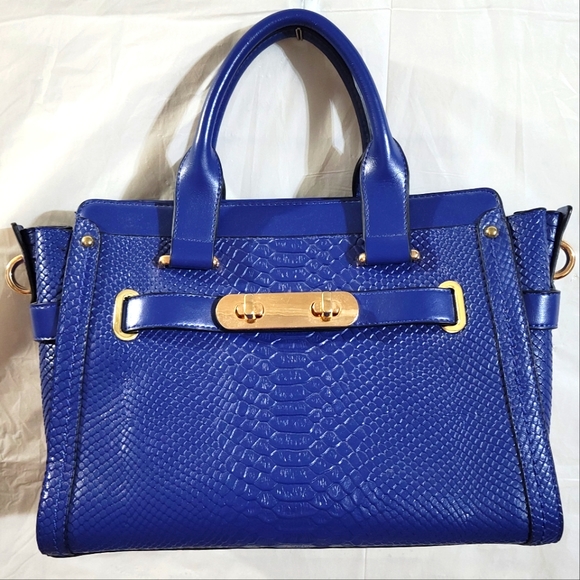 NWOT Faux Snakeskin Satchel - Picture 1 of 10